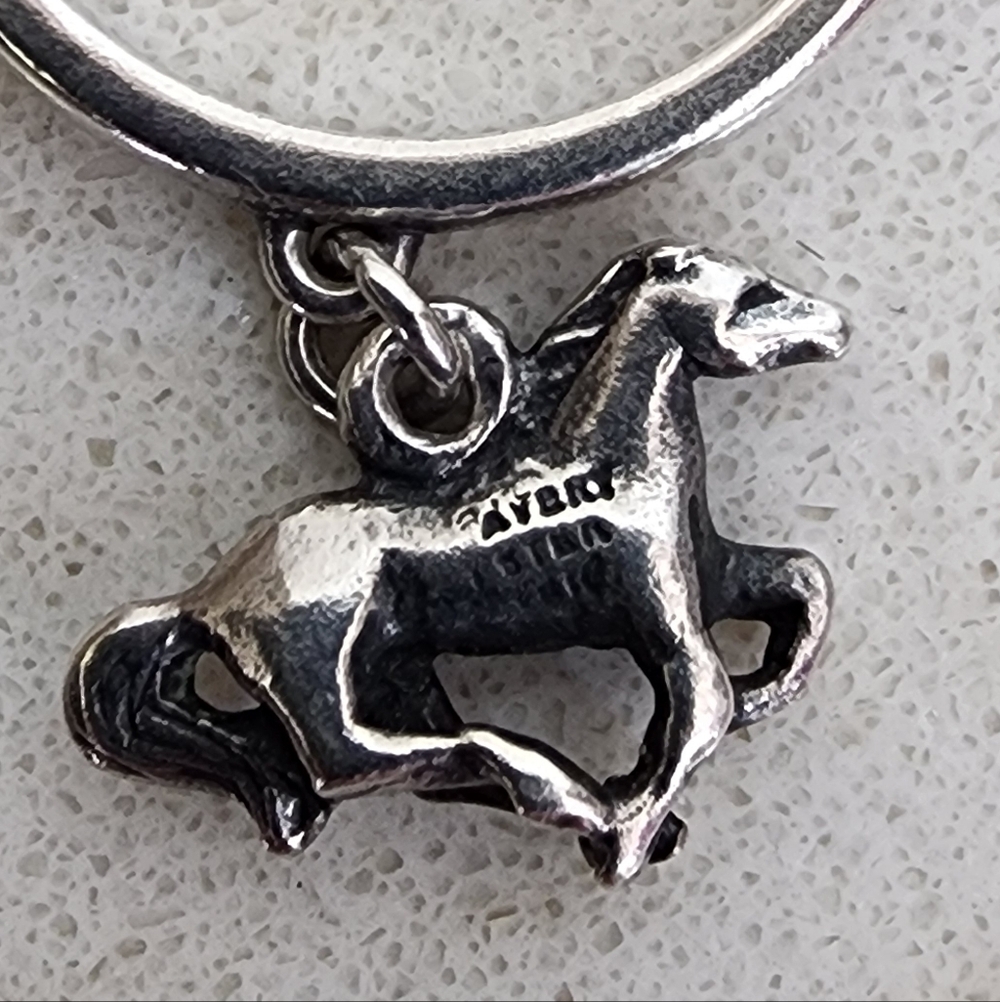 RARE Retired James Avery Silver Horse Equestrian Charm Ring Sz 8 - Picture 4 of 4